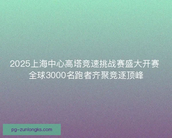 2025上海中心高塔竞速挑战赛盛大开赛 全球3000名跑者齐聚竞逐顶峰
